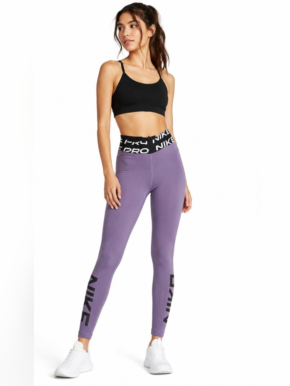 Nike Pro Purple Compression Leggings Women's Size XS High Rise Dri-FIT Athletic